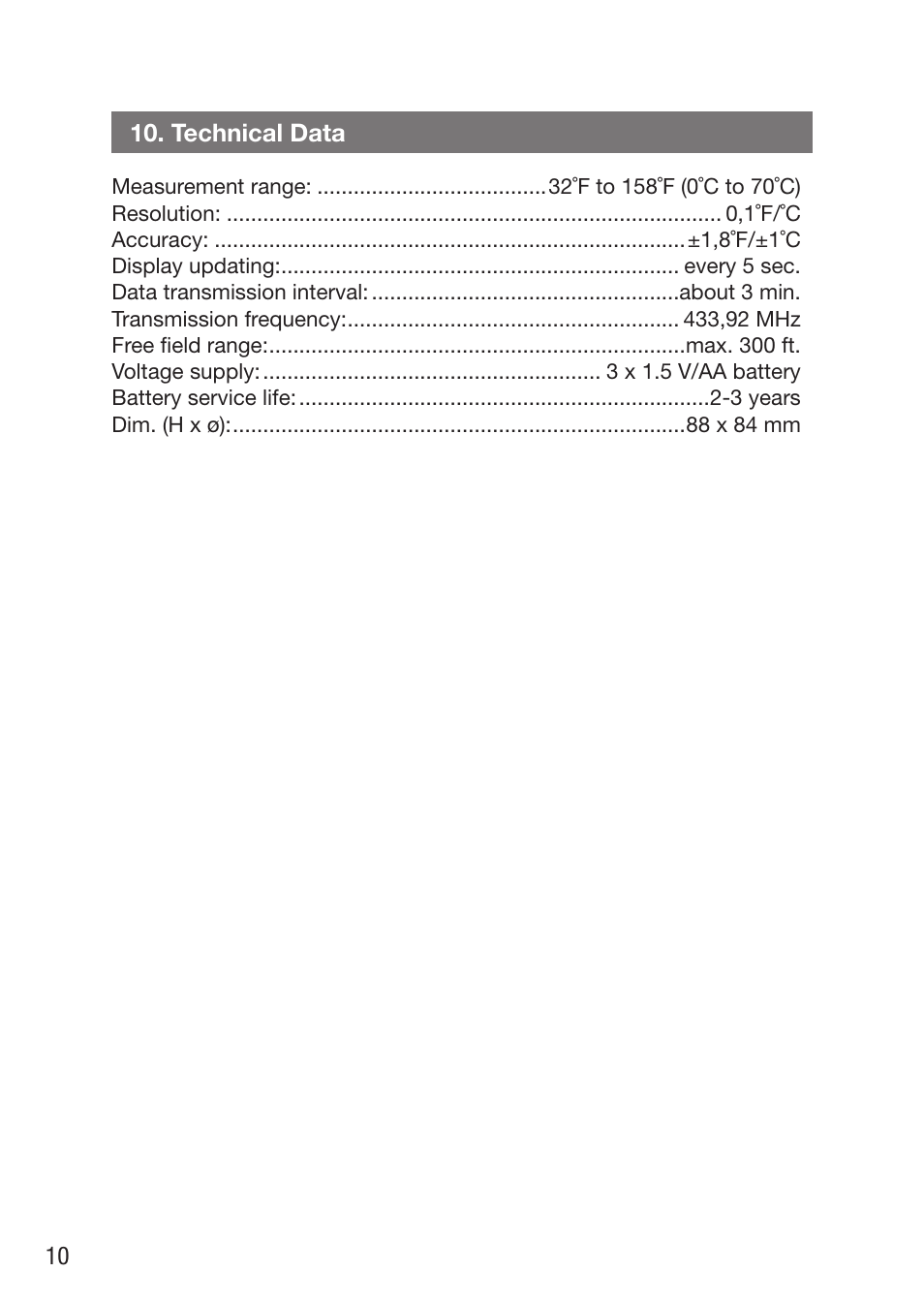 P3 International P3 E9310 User Manual | Page 10 / 12