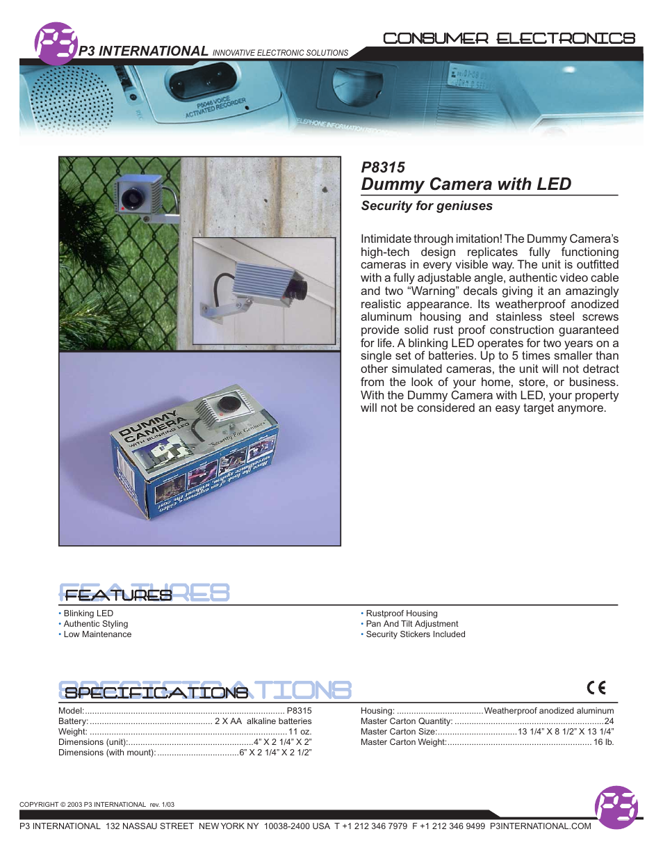 P3 International P8315 User Manual | 1 page
