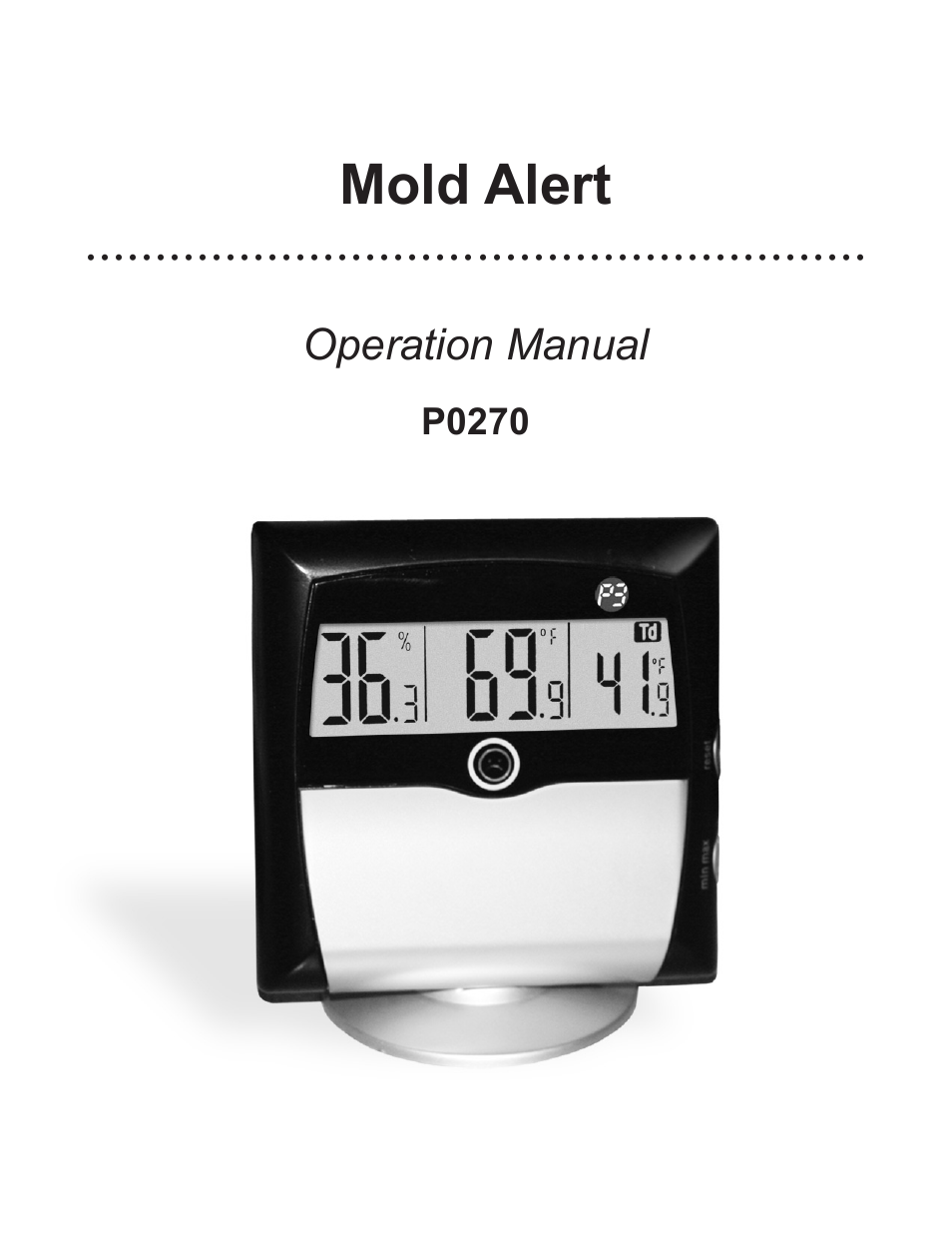 P3 International Mold Alert P0270 User Manual | 8 pages