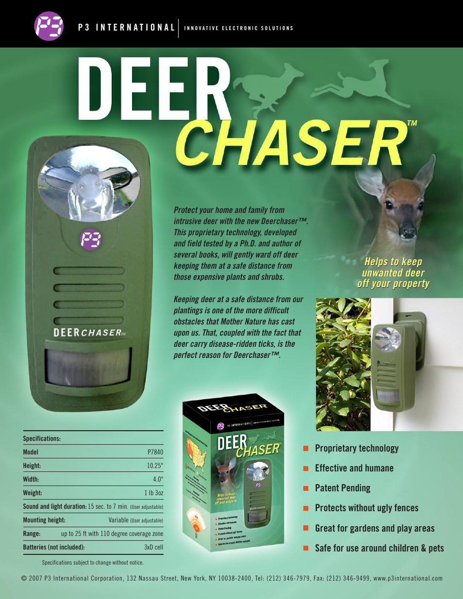 P3 International Deer Chaser P7840 User Manual | 1 page