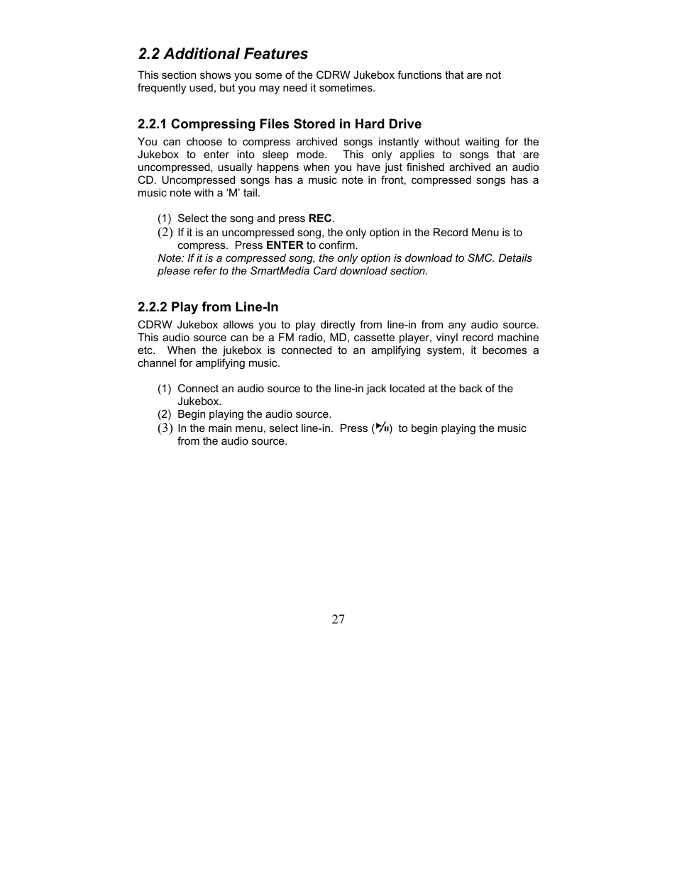 2 additional features | Perception Digital JUKEBOX PD - 450 - 01 User Manual | Page 27 / 42
