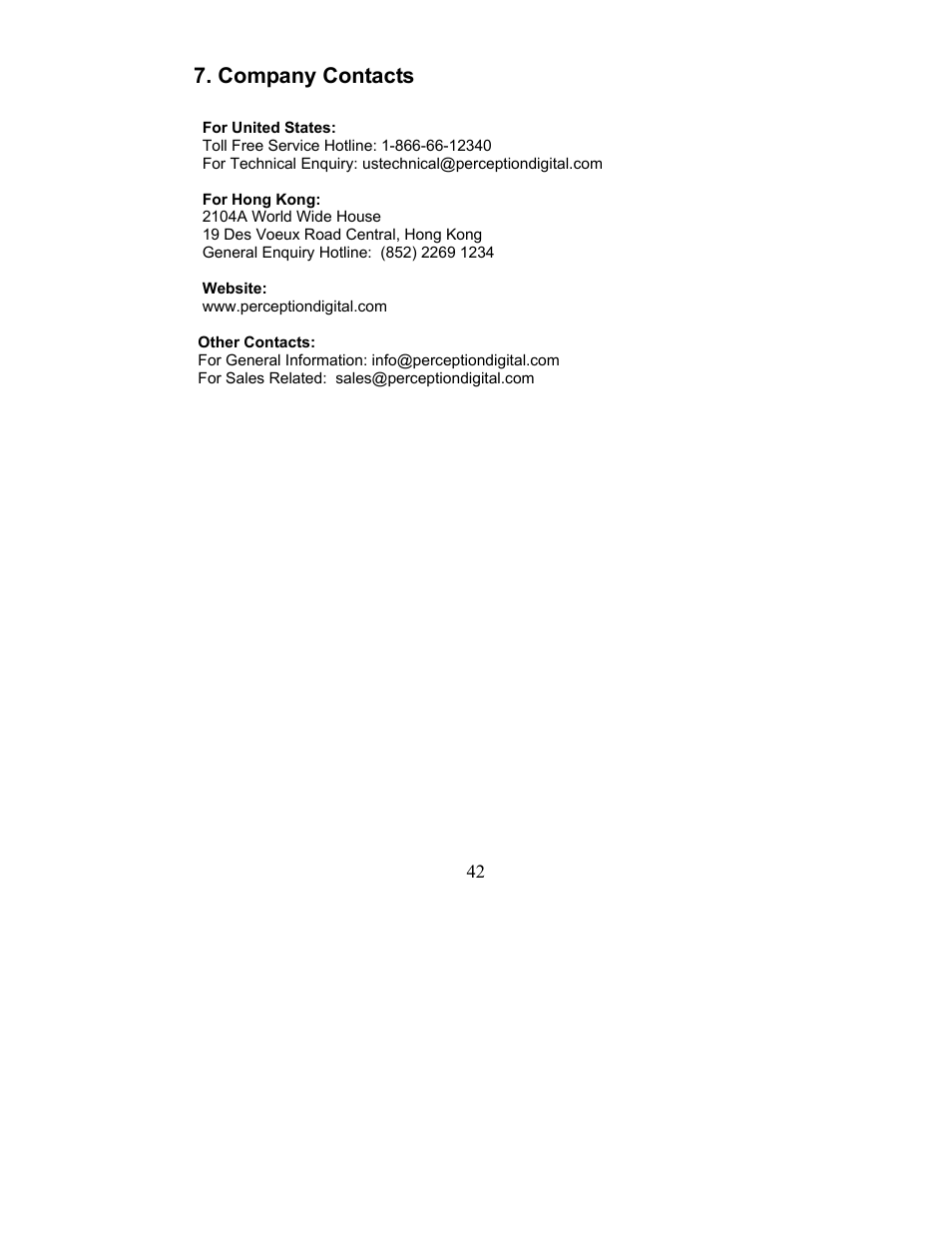 Perception Digital JUKEBOX PD - 450 - 01 User Manual | Page 42 / 42