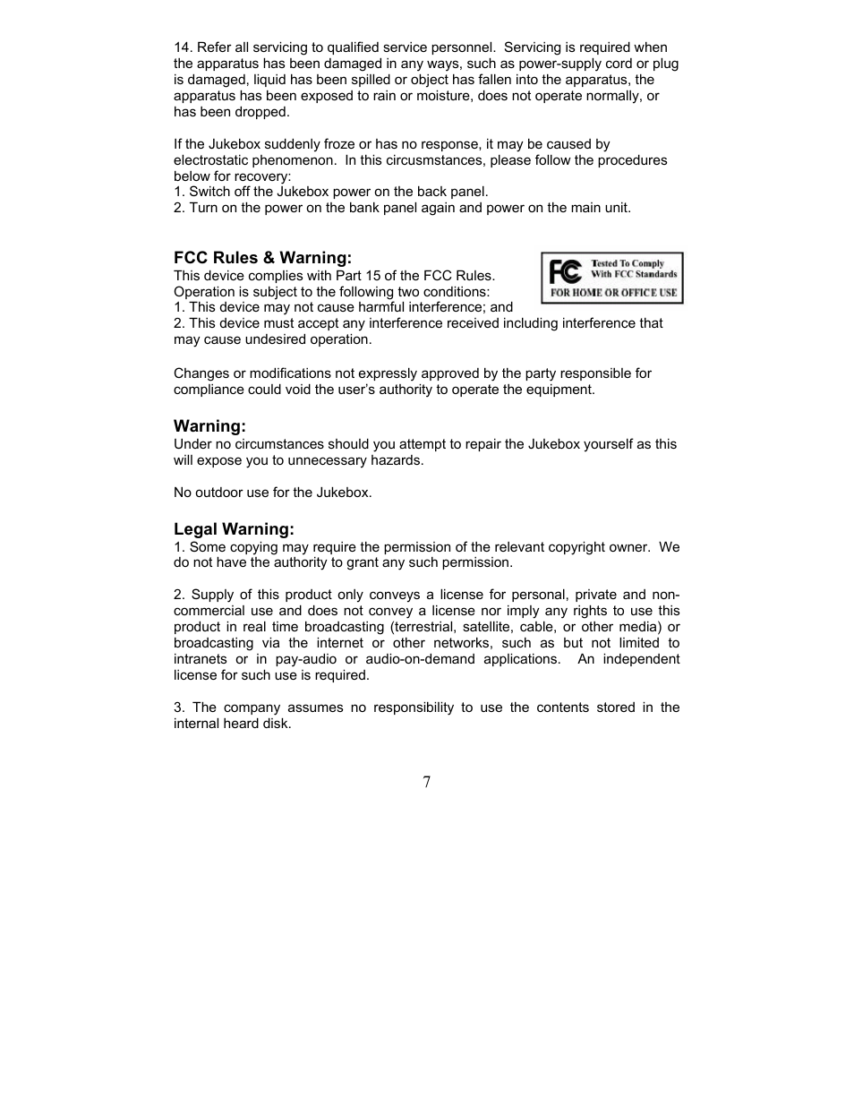 Perception Digital JUKEBOX PD - 450 - 01 User Manual | Page 7 / 42