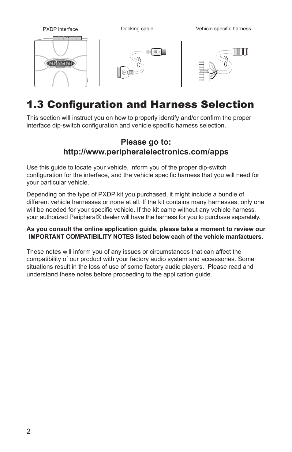 3 configuration and harness selection | Peripheral Electronics MP3 Player Accessories User Manual | Page 4 / 12