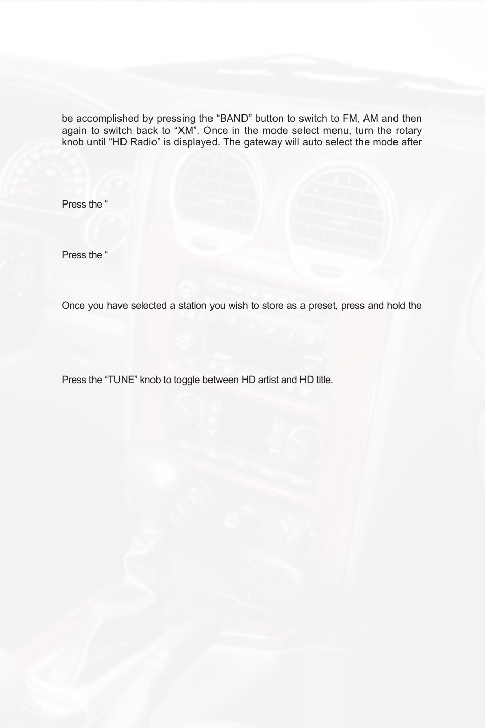 Hd radio operation | Peripheral Electronics PGHGM5 User Manual | Page 11 / 16