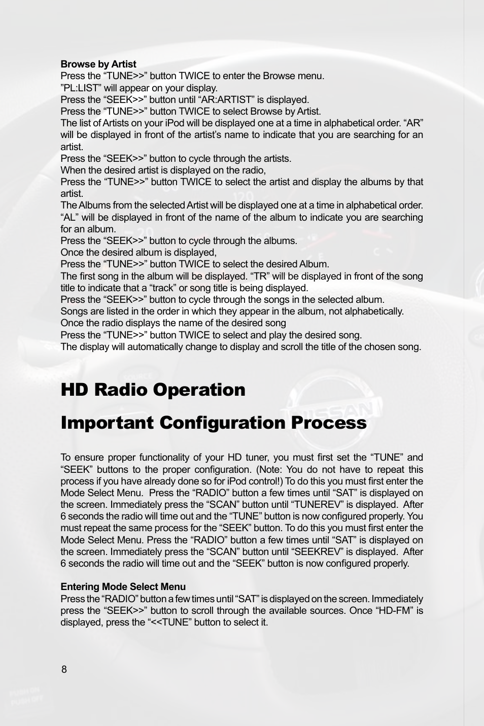 Hd radio operation important configuration process | Peripheral Electronics MEDIA GATEWAY PXAMG PGHNI2 User Manual | Page 10 / 34