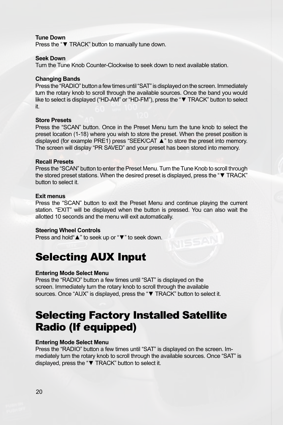 Selecting aux input | Peripheral Electronics MEDIA GATEWAY PXAMG PGHNI2 User Manual | Page 22 / 34