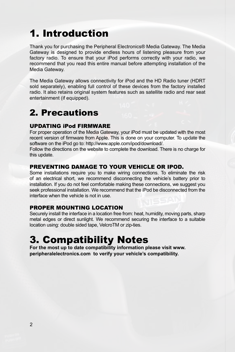 Introduction, Precautions | Peripheral Electronics MEDIA GATEWAY PXAMG PGHNI2 User Manual | Page 4 / 34