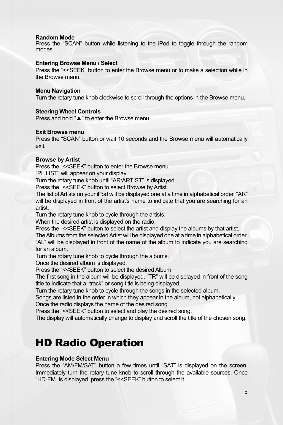 Hd radio operation | Peripheral Electronics MEDIA GATEWAY PXAMG PGHNI2 User Manual | Page 7 / 34