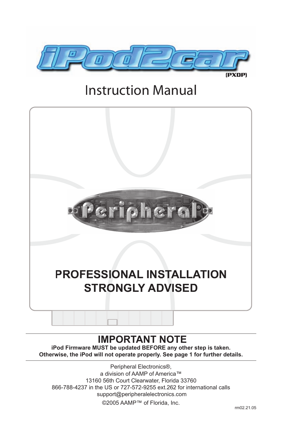 Peripheral Electronics iPod2car User Manual | 20 pages