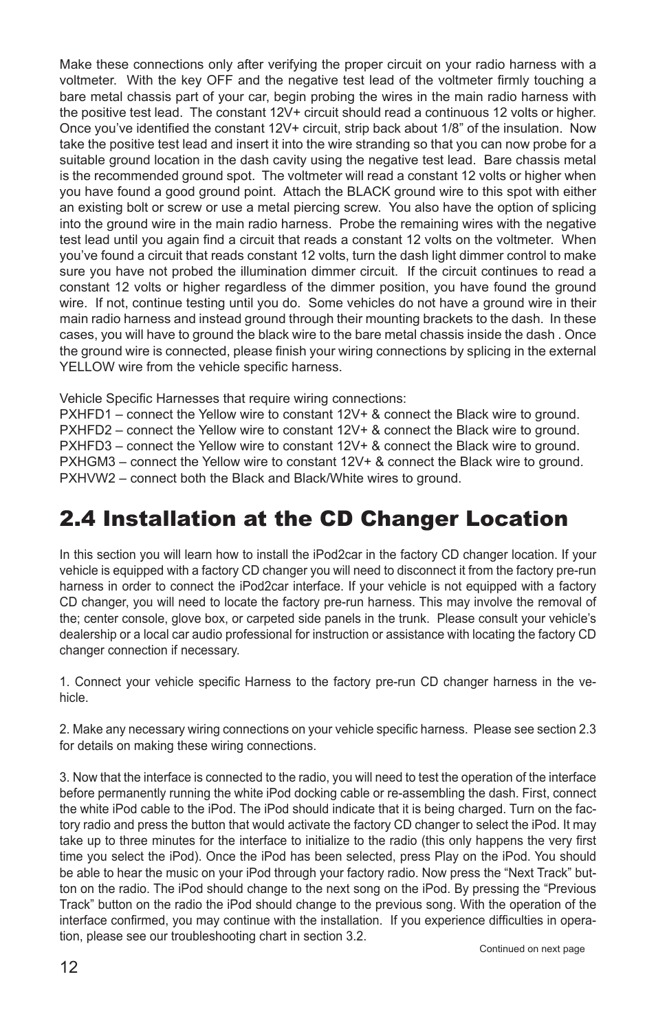 4 installation at the cd changer location | Peripheral Electronics iPod2car User Manual | Page 14 / 20