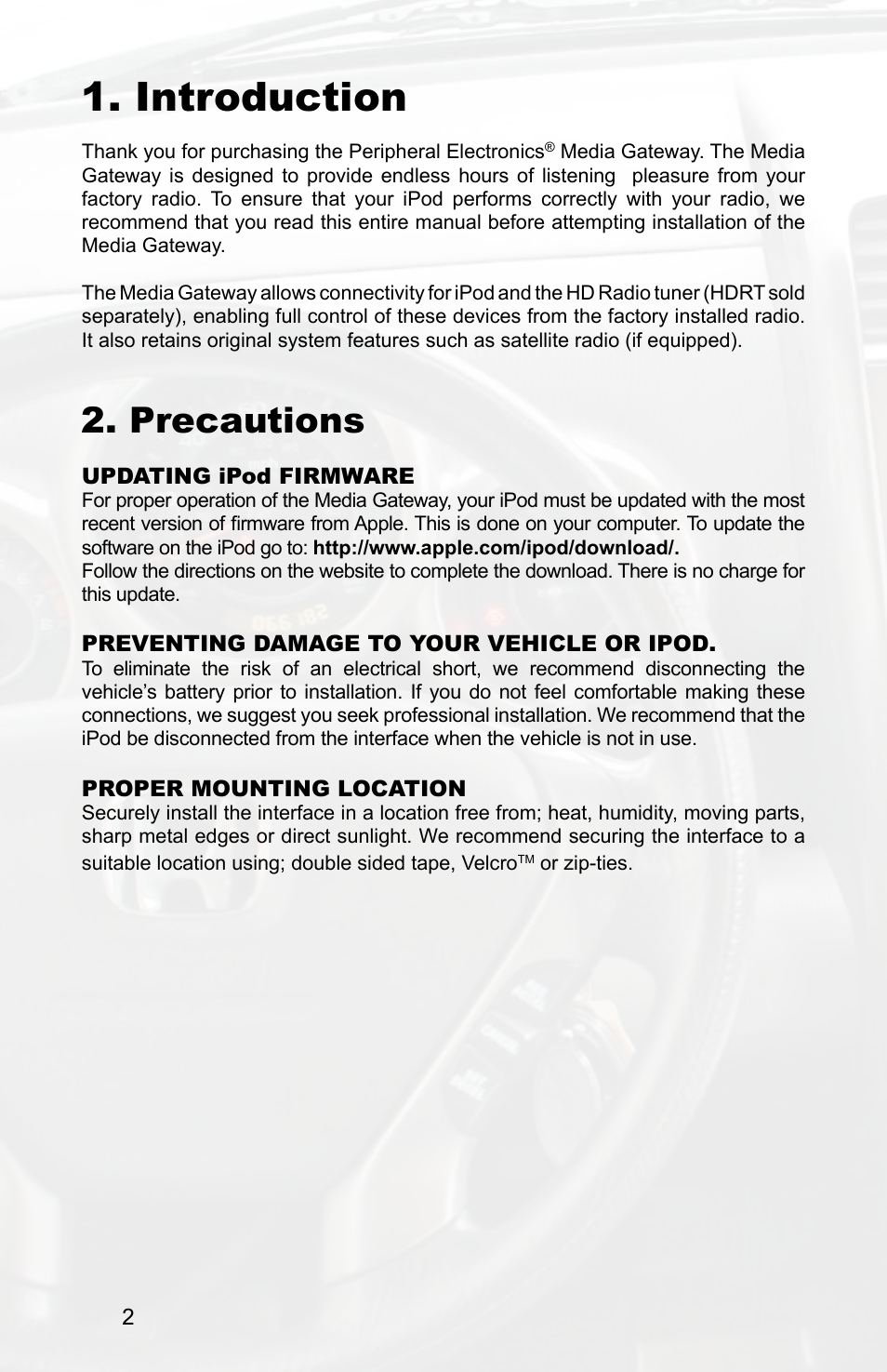 Introduction, Precautions | Peripheral Electronics PGHHD1 User Manual | Page 4 / 16
