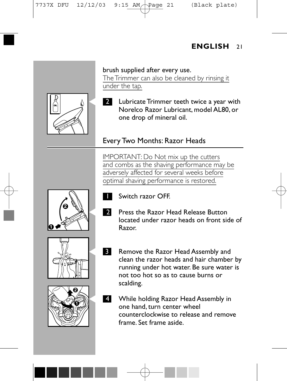 Philips Norelco 7737X User Manual | Page 20 / 51