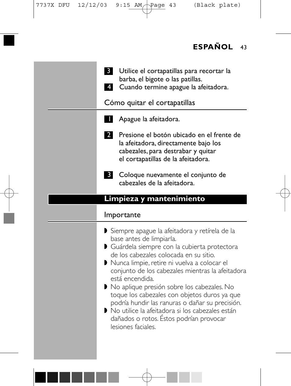 Philips Norelco 7737X User Manual | Page 42 / 51