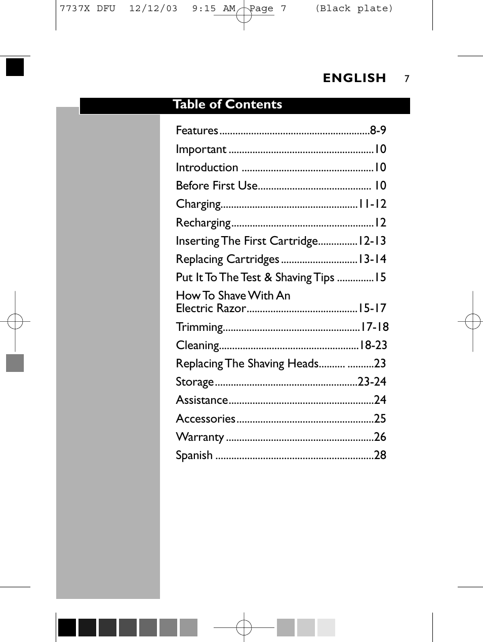 Philips Norelco 7737X User Manual | Page 6 / 51