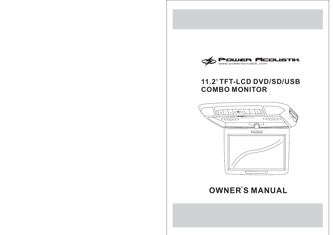 Power Acoustik 11.2 TFT-LCD PMD-112CMX User Manual | 22 pages