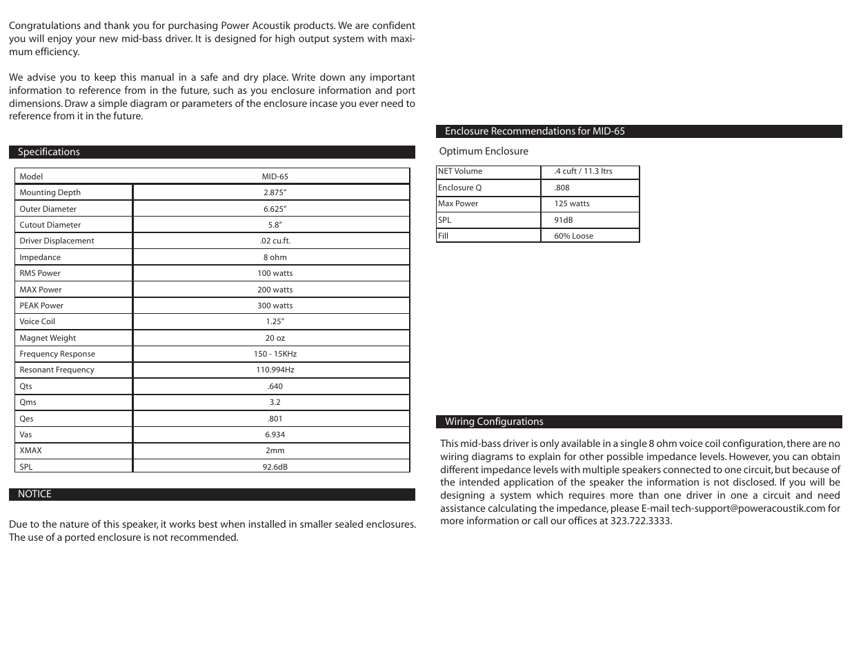 Power Acoustik MID-65 User Manual | Page 2 / 2
