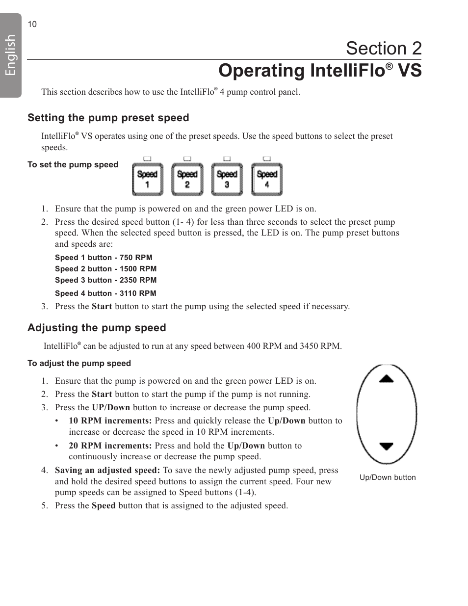 English | Pentair INTELLIFLO VS-3050 User Manual | Page 10 / 158