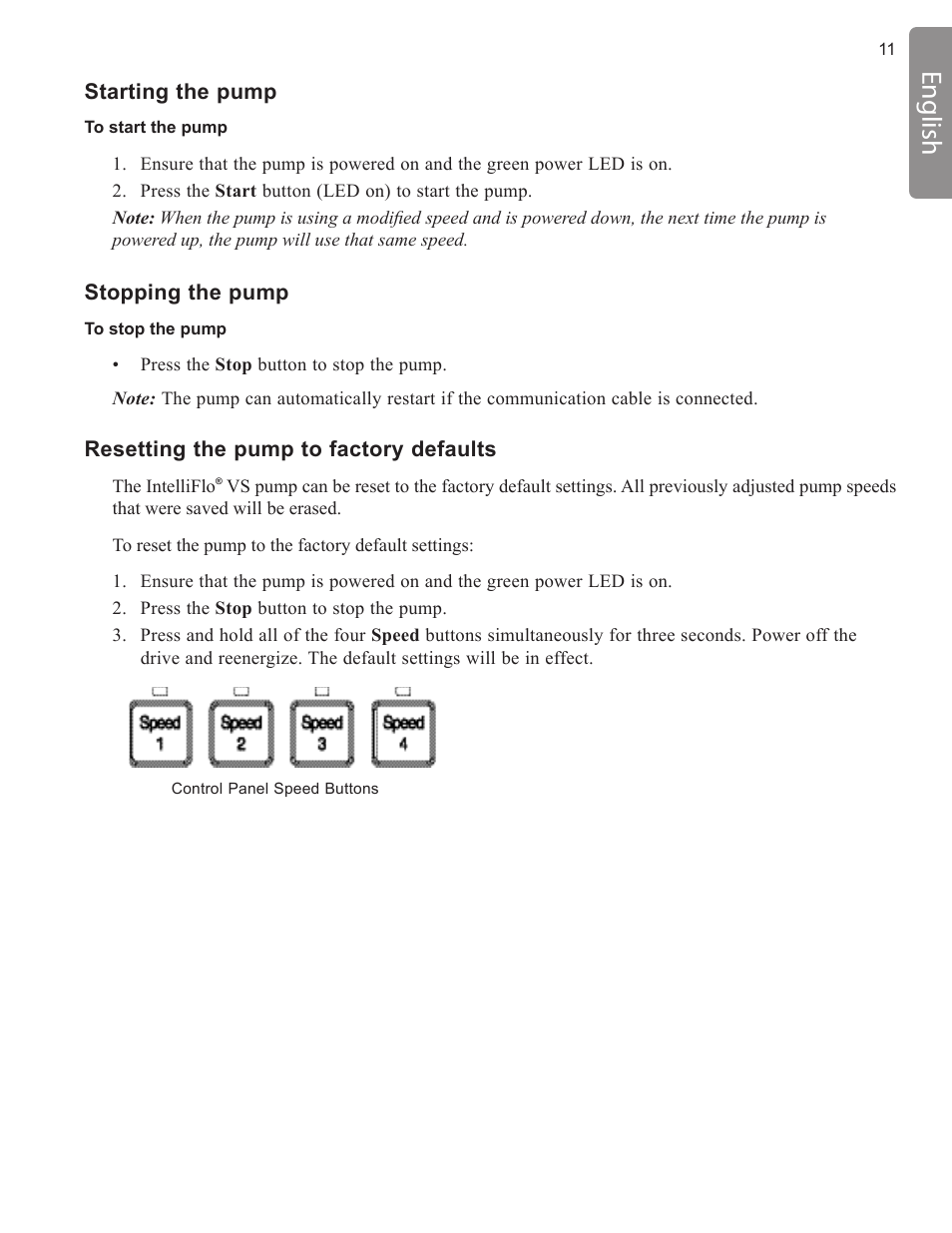 English | Pentair INTELLIFLO VS-3050 User Manual | Page 11 / 158
