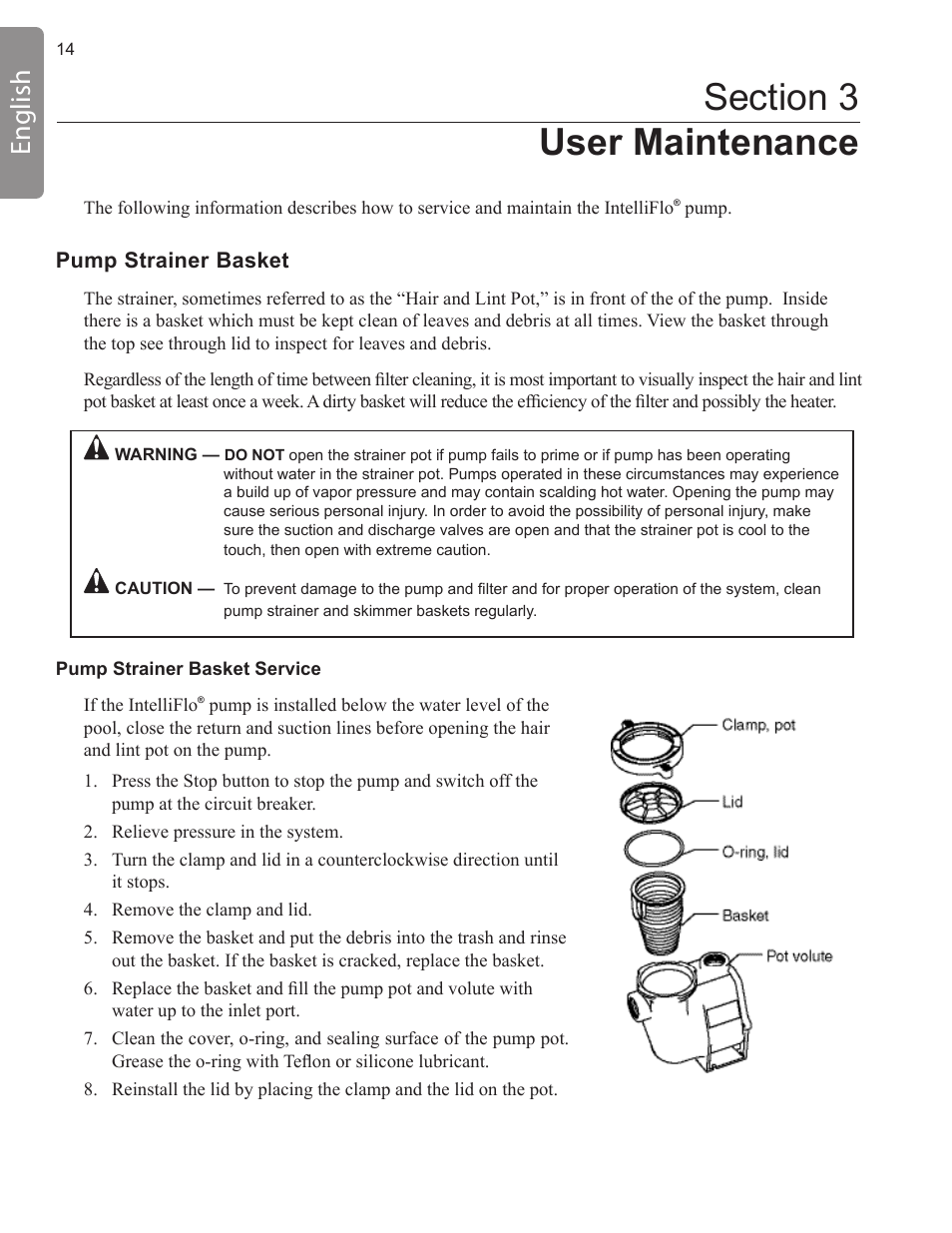 English | Pentair INTELLIFLO VS-3050 User Manual | Page 14 / 158