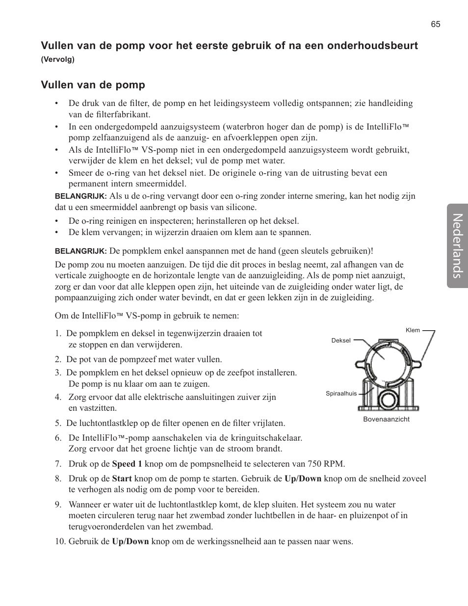 Neder lands | Pentair INTELLIFLO VS-3050 User Manual | Page 65 / 158