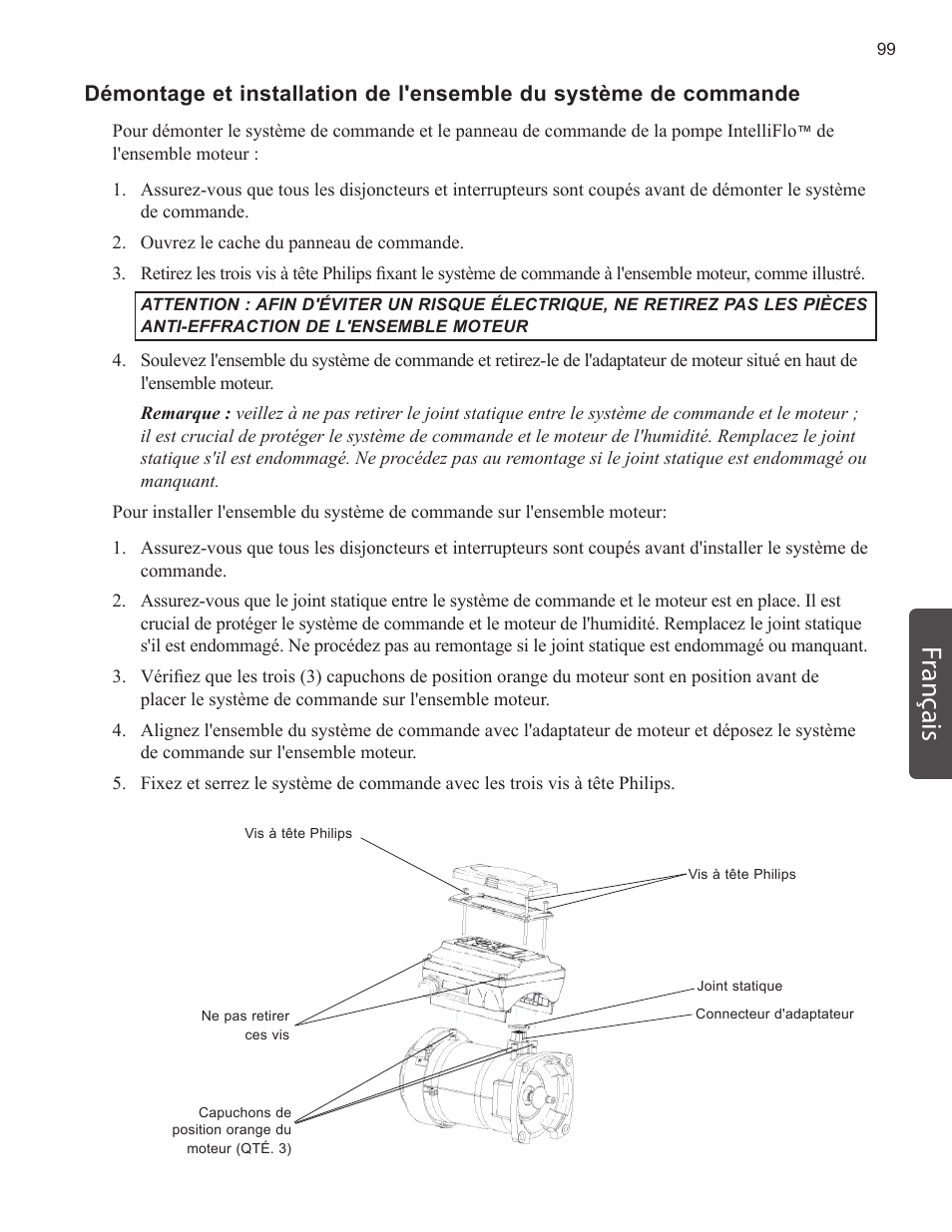 Français | Pentair INTELLIFLO VS-3050 User Manual | Page 99 / 158