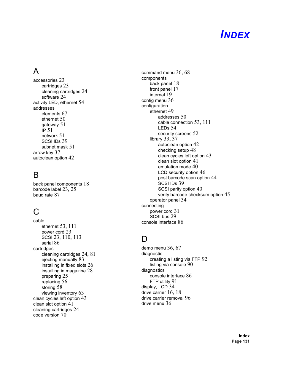 Index, Ndex | Plasmon V15 User Manual | Page 133 / 138