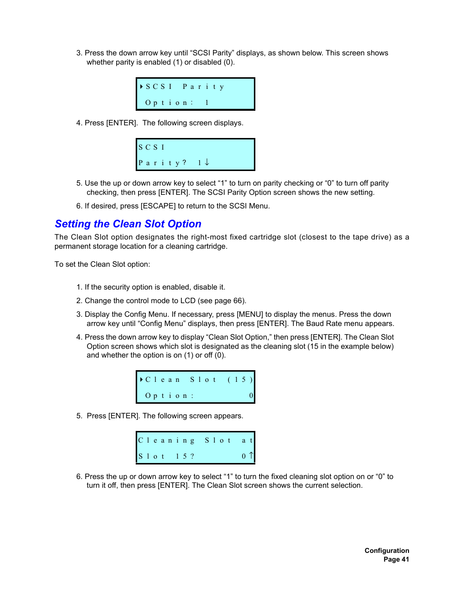 Setting the clean slot option | Plasmon V15 User Manual | Page 43 / 138