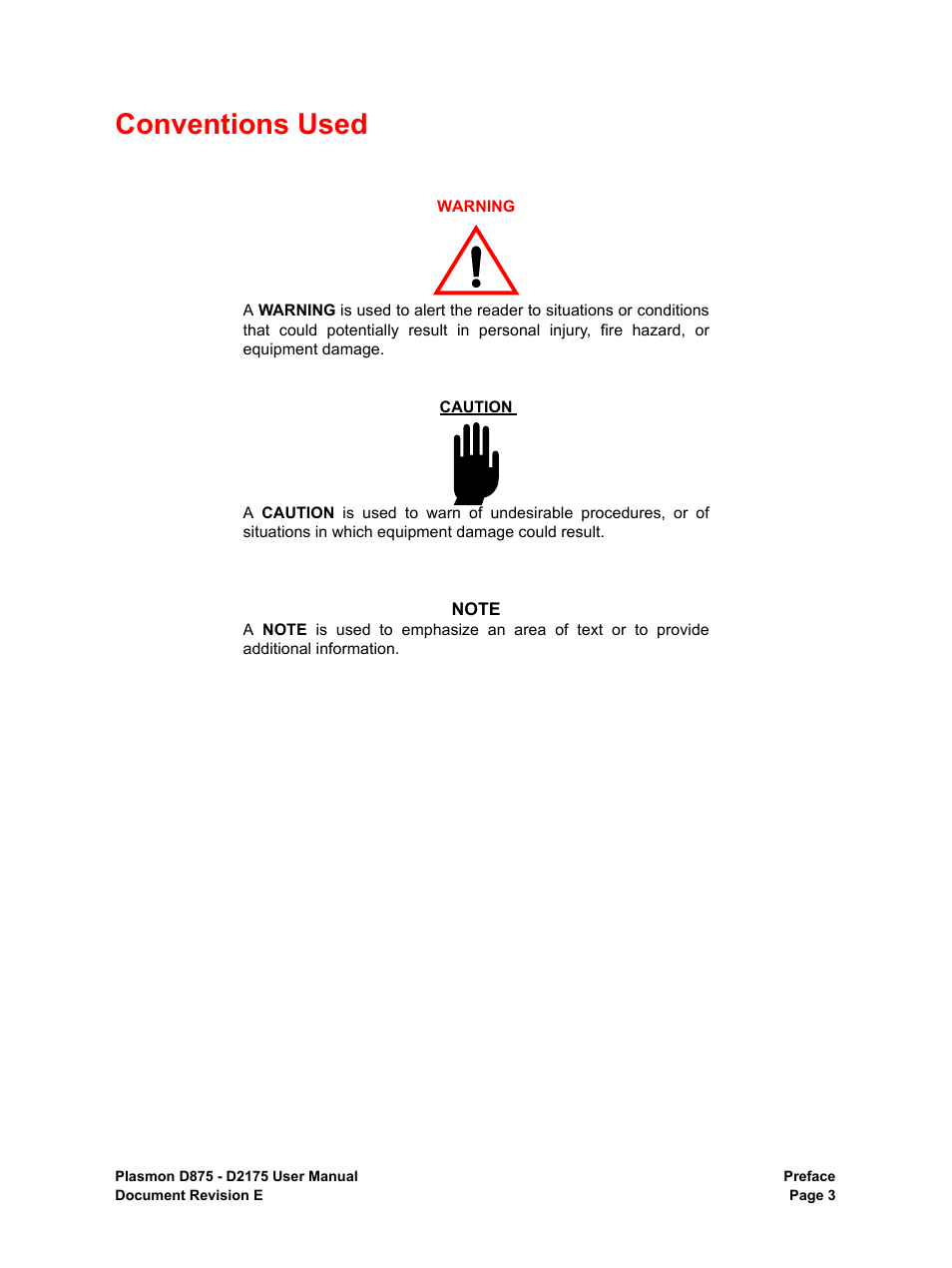 Conventions used | Plasmon LIBRARIES D2175 User Manual | Page 5 / 90