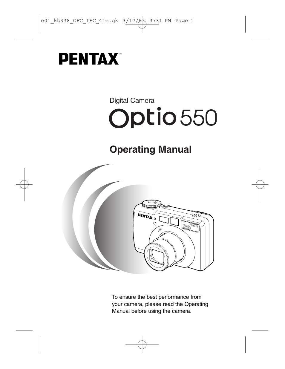 Pentax Optiio550 User Manual | 40 pages