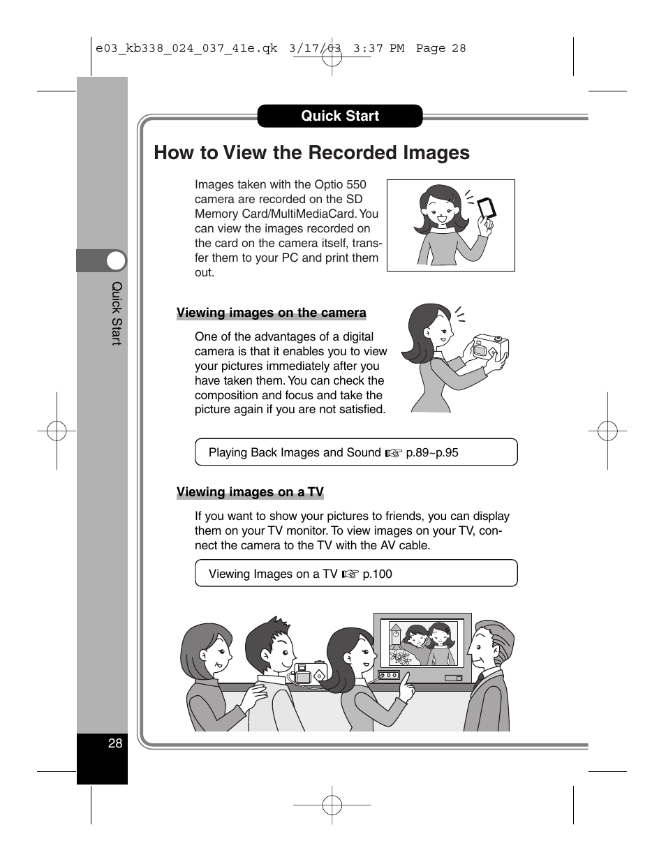 How to view the recorded images | Pentax Optiio550 User Manual | Page 30 / 40