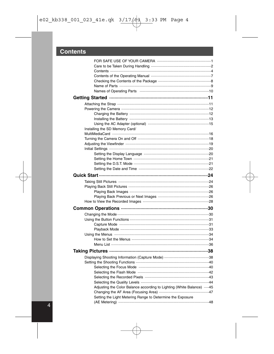 Pentax Optiio550 User Manual | Page 6 / 40