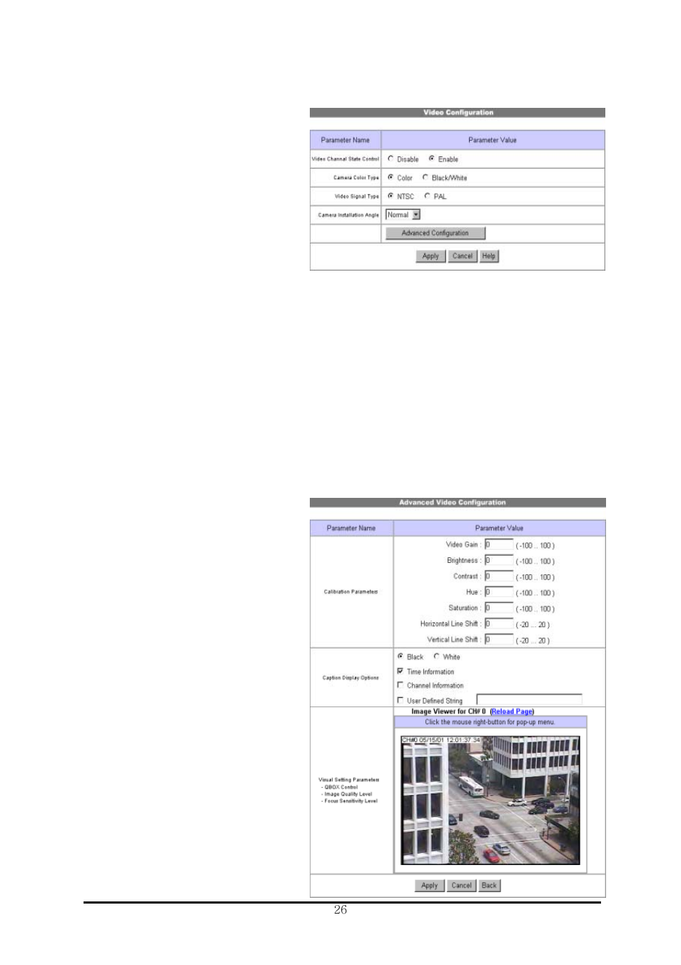 5) video configuration | Pentax IC-360 User Manual | Page 32 / 68