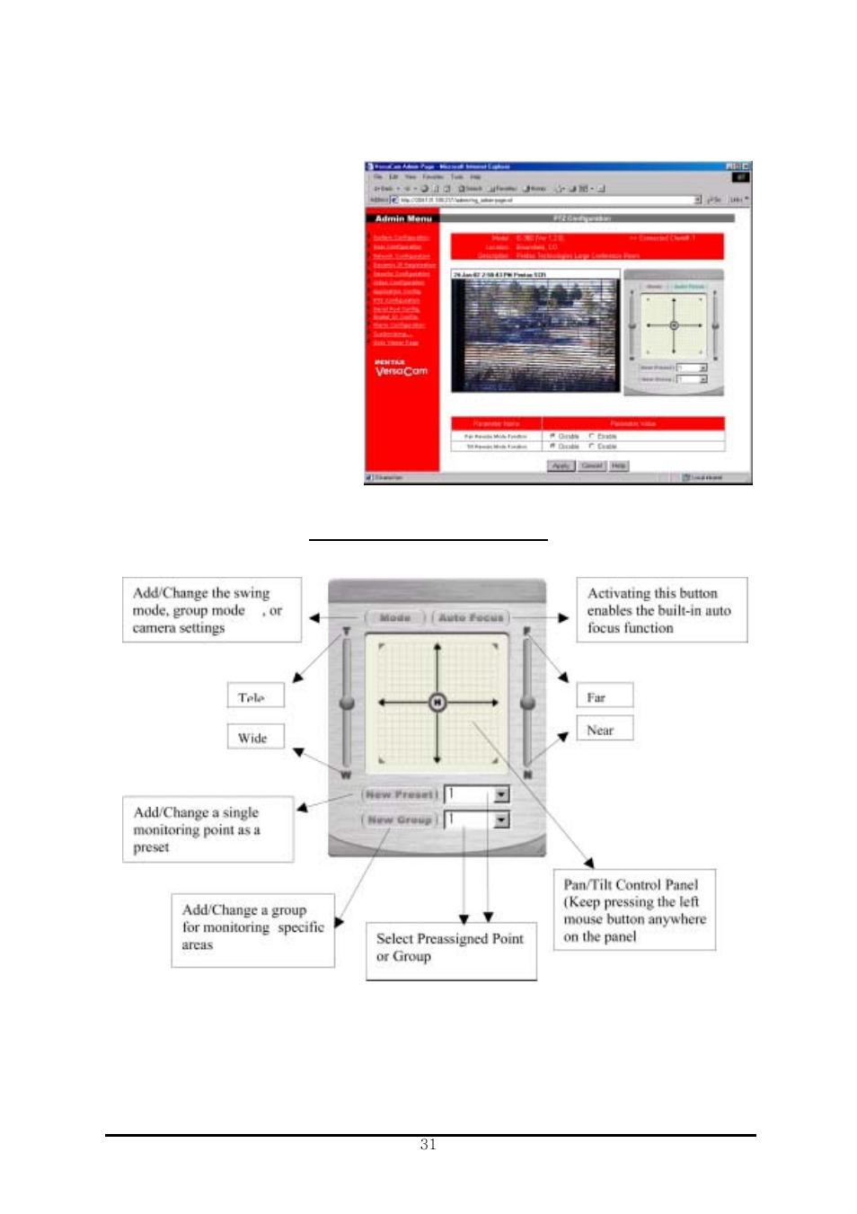 7) pan/tilt/zoom configuration | Pentax IC-360 User Manual | Page 37 / 68