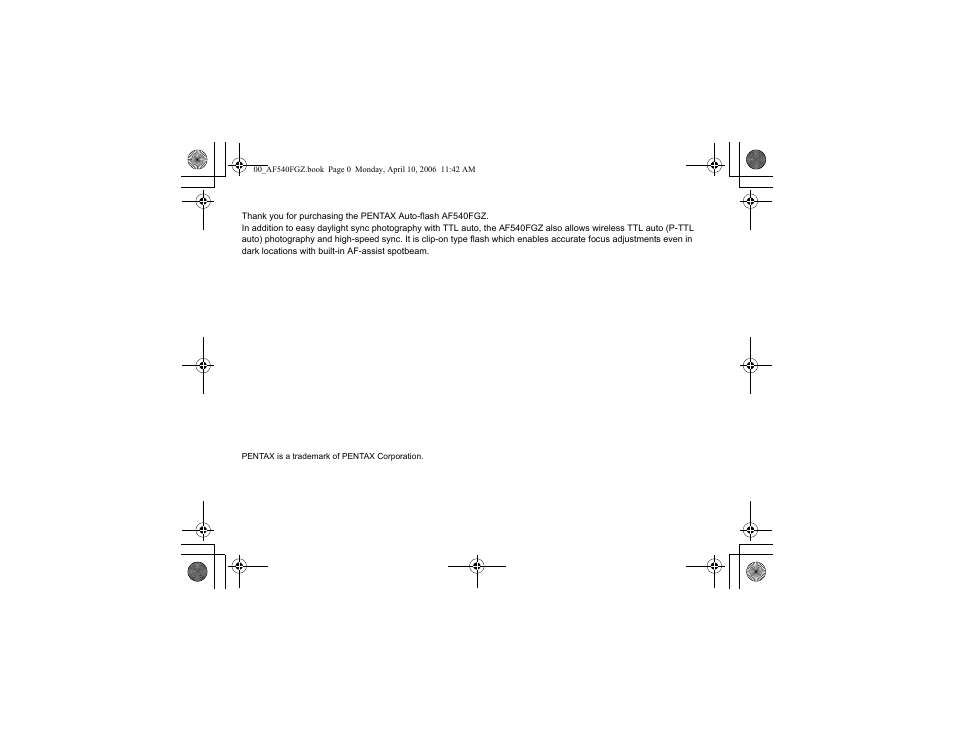 Pentax AF540FGZ User Manual | Page 2 / 96