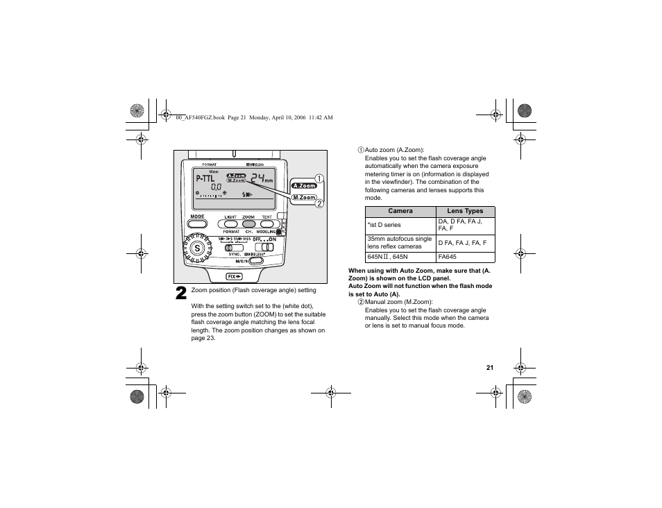 Pentax AF540FGZ User Manual | Page 23 / 96