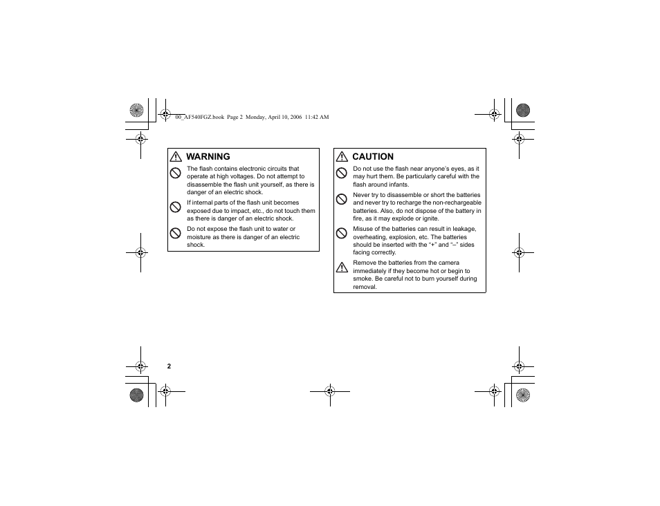 Pentax AF540FGZ User Manual | Page 4 / 96