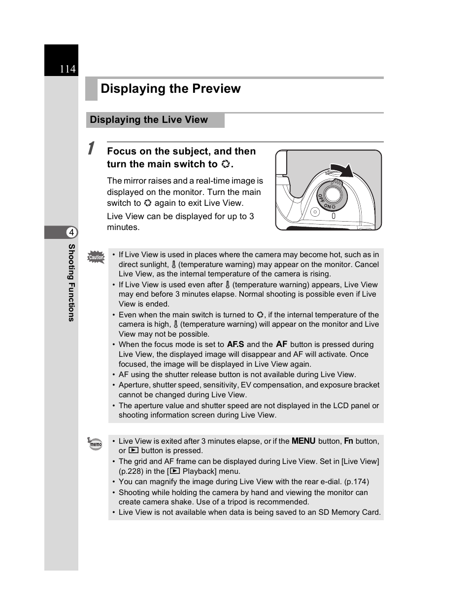 Displaying the preview | Pentax K20D User Manual | Page 115 / 286