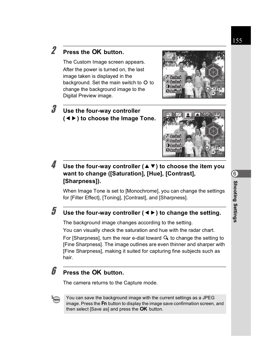 Press the 4 button | Pentax K20D User Manual | Page 156 / 286