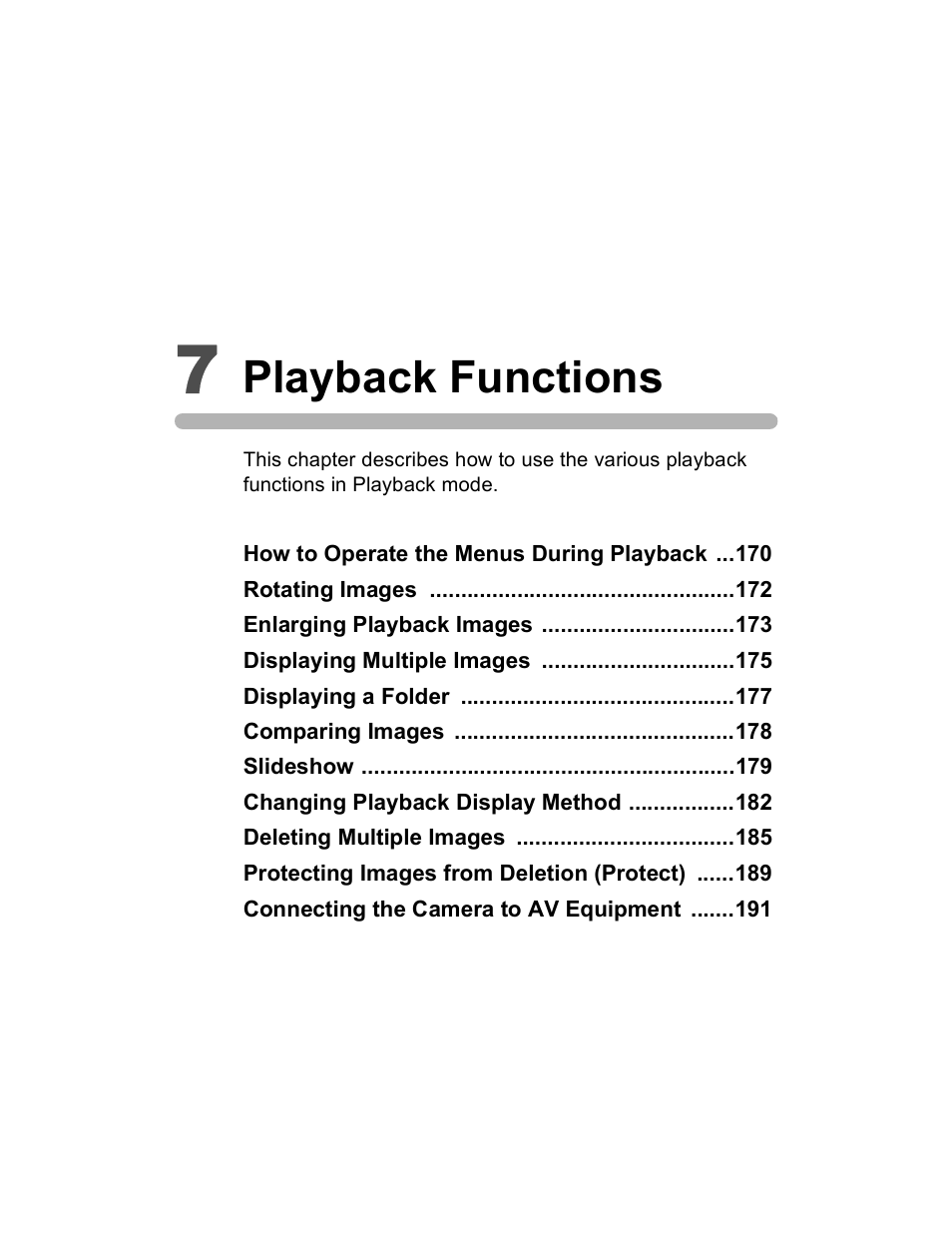 Playback functions | Pentax K20D User Manual | Page 170 / 286