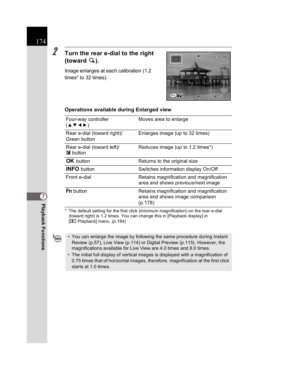 Turn the rear e-dial to the right (toward y ) | Pentax K20D User Manual | Page 175 / 286