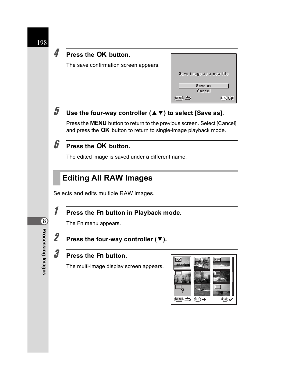 Editing all raw images | Pentax K20D User Manual | Page 199 / 286