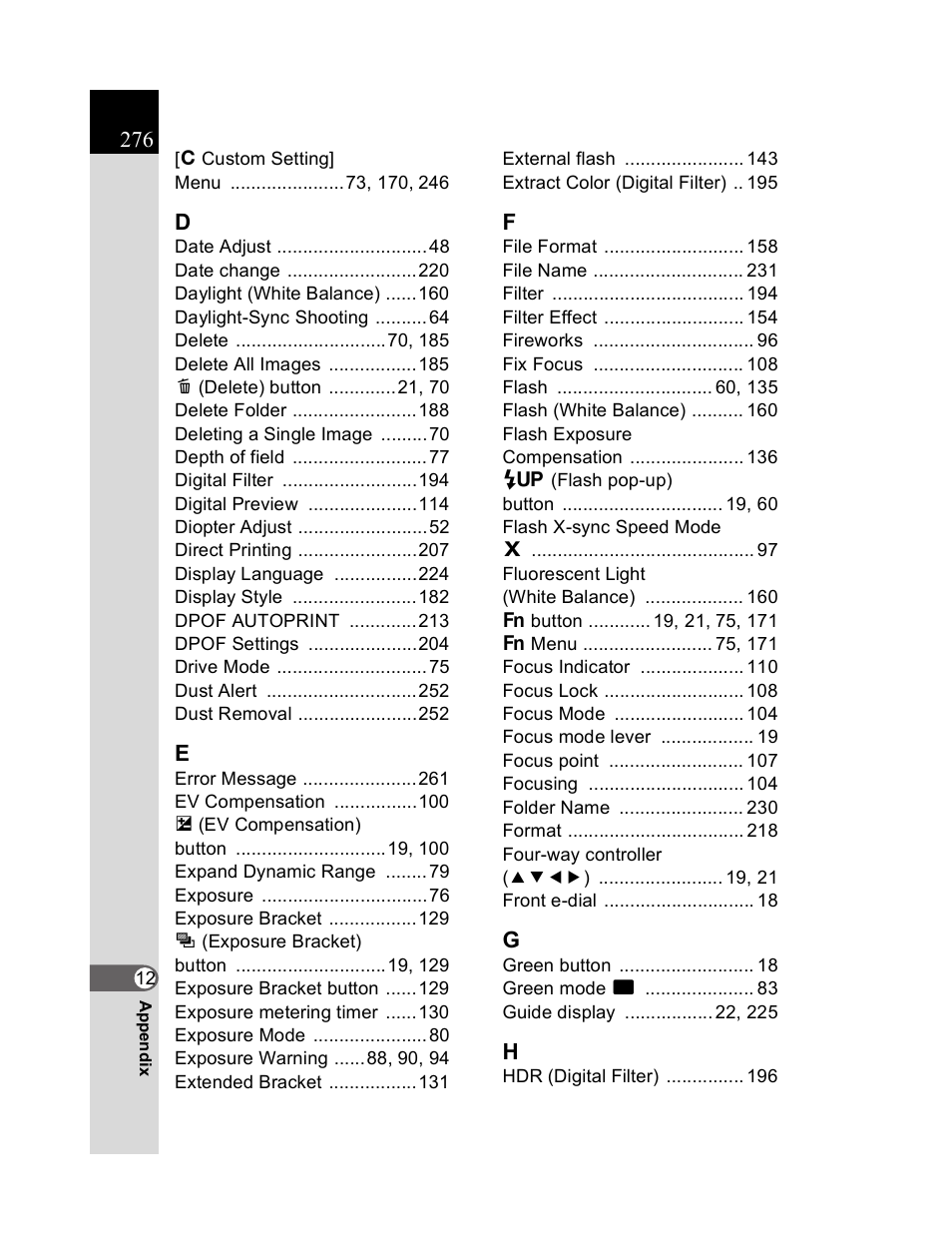 Pentax K20D User Manual | Page 277 / 286