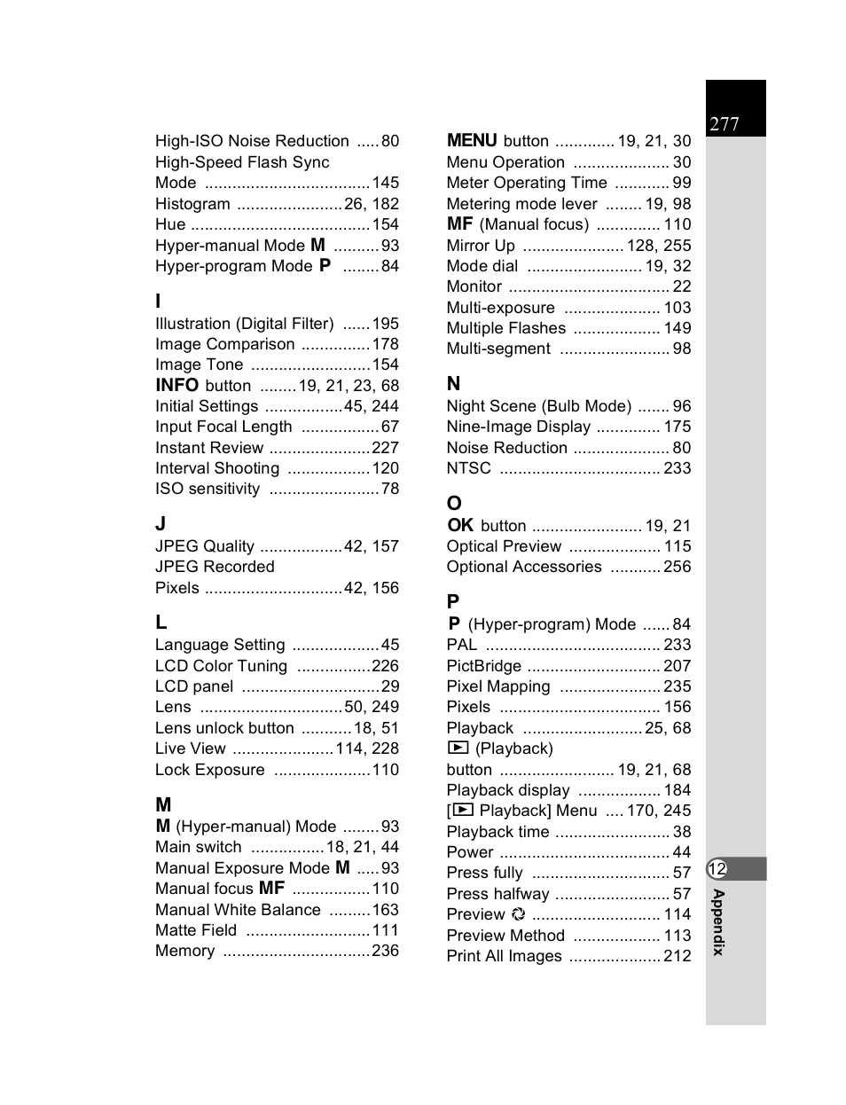 Pentax K20D User Manual | Page 278 / 286