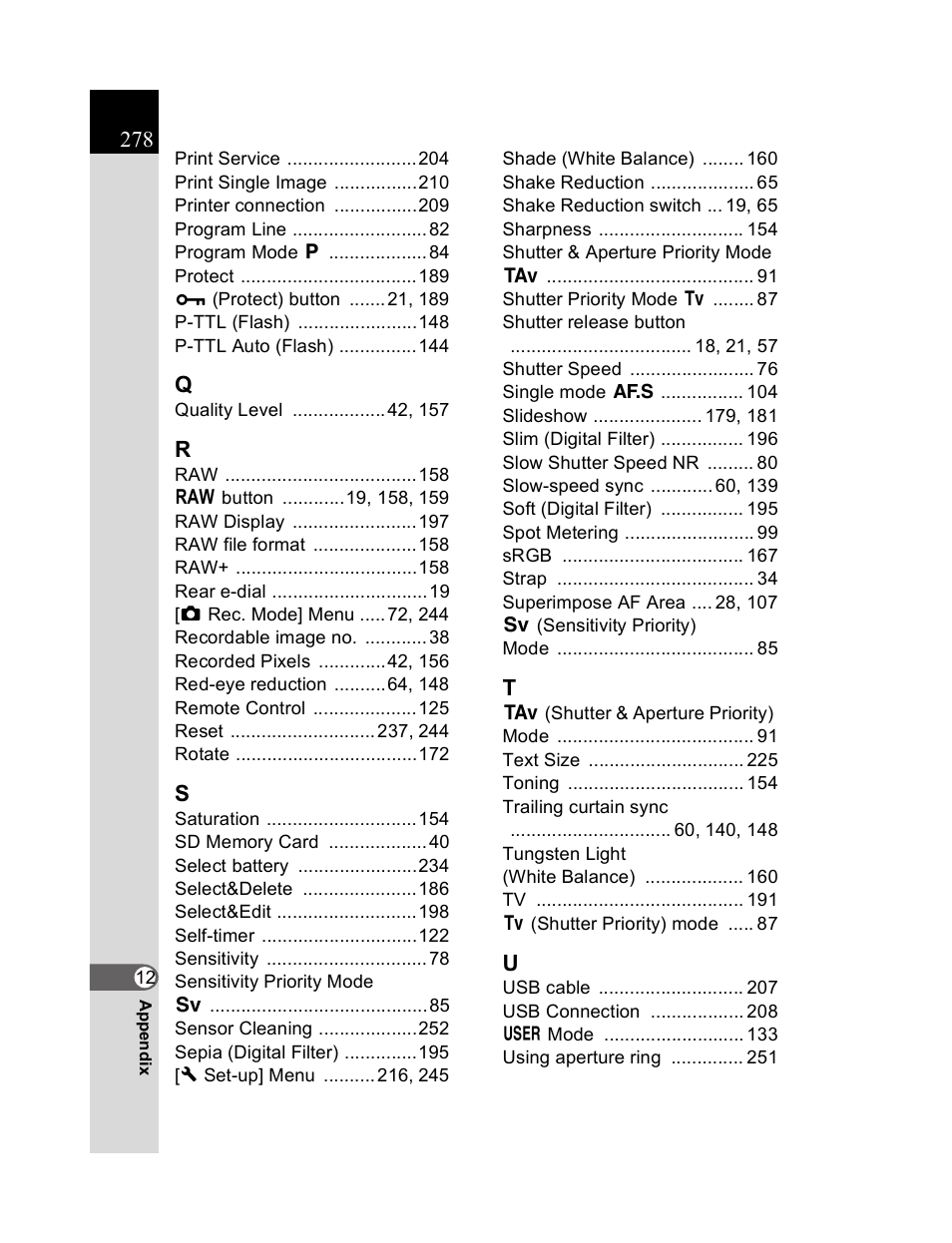 Pentax K20D User Manual | Page 279 / 286