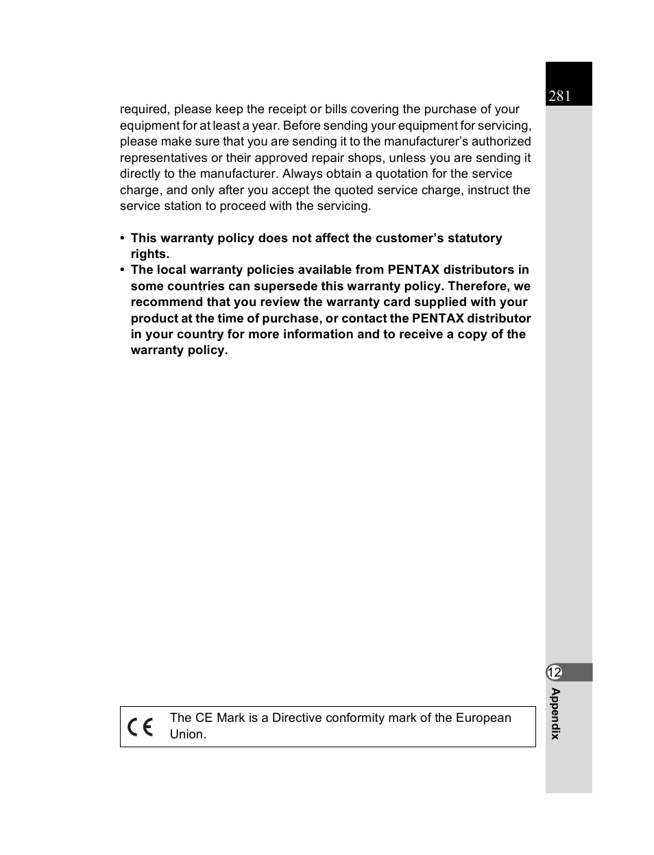 Pentax K20D User Manual | Page 282 / 286