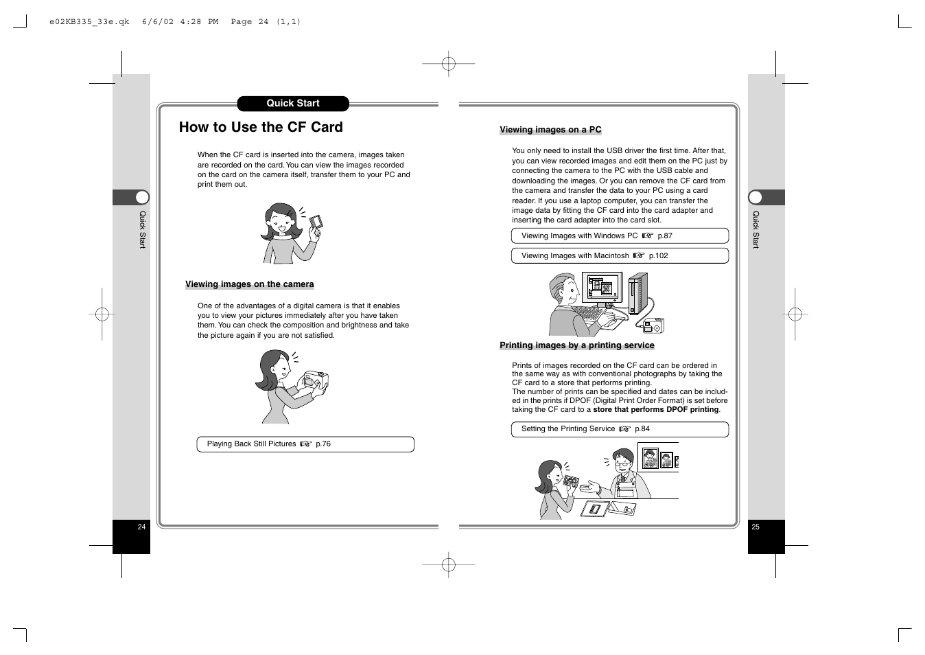 How to use the cf card | Pentax 330RS User Manual | Page 14 / 70