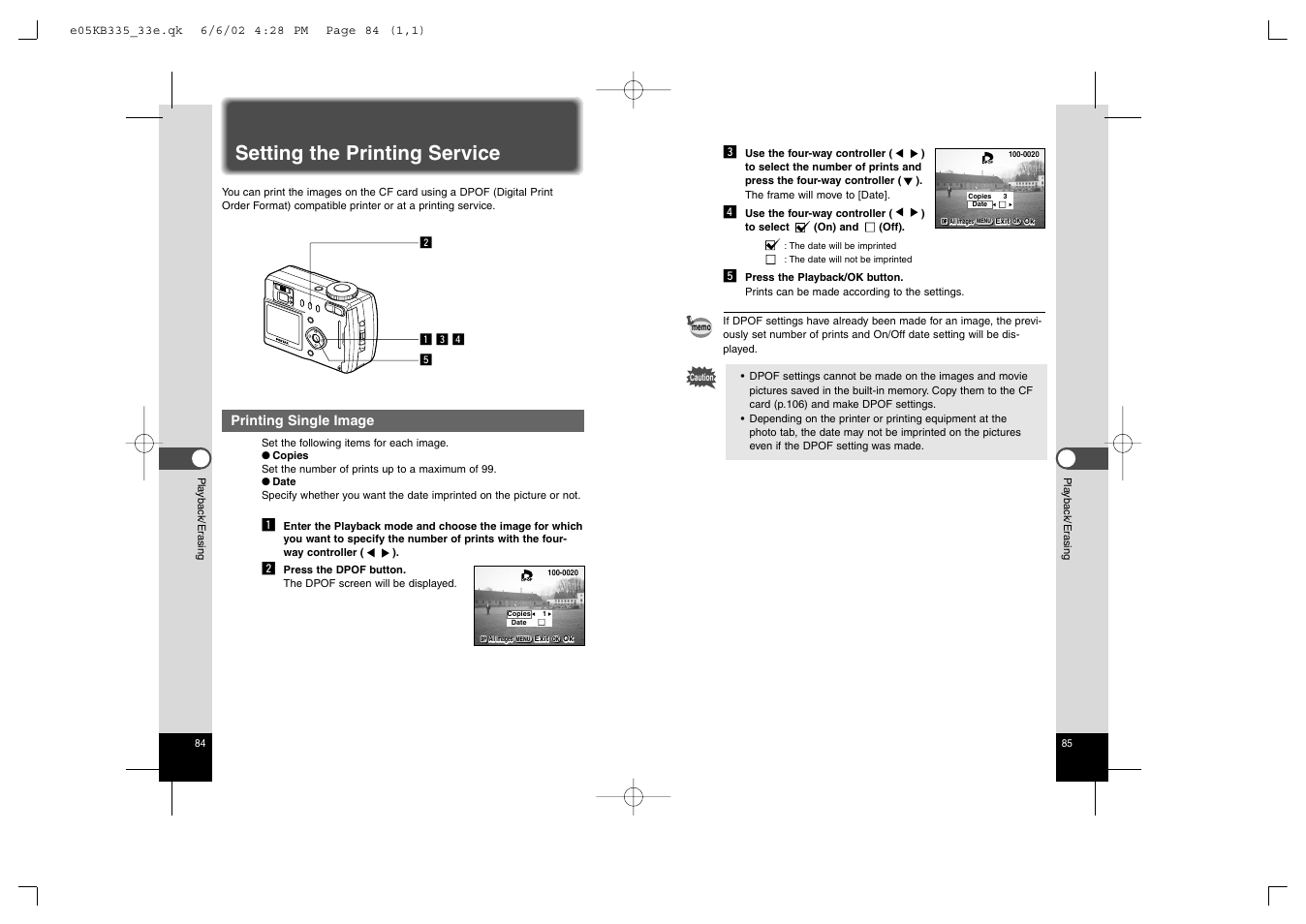 Setting the printing service | Pentax 330RS User Manual | Page 44 / 70