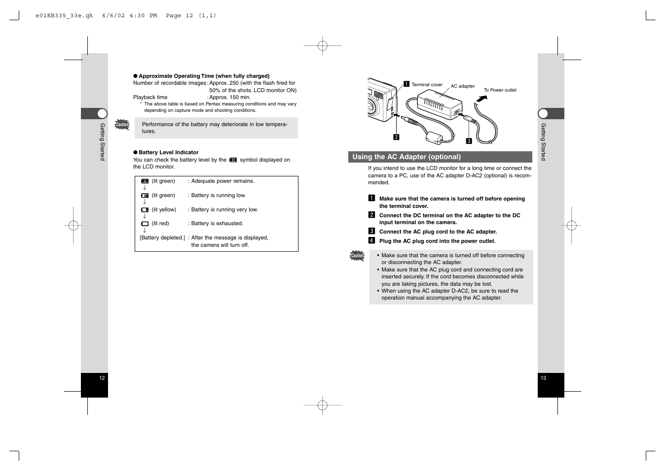 Pentax 330RS User Manual | Page 8 / 70