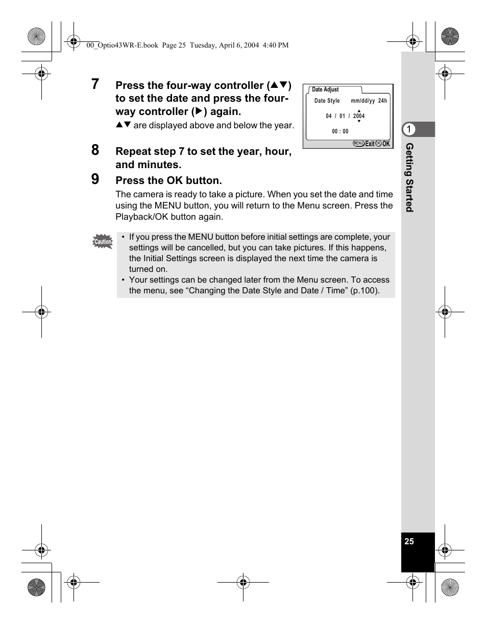 Pentax Optio Digital Camera 43WR User Manual | Page 27 / 128
